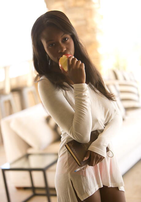 Luscious american dark-haired teen Jezabel Vessir revealing big tits and sissy 